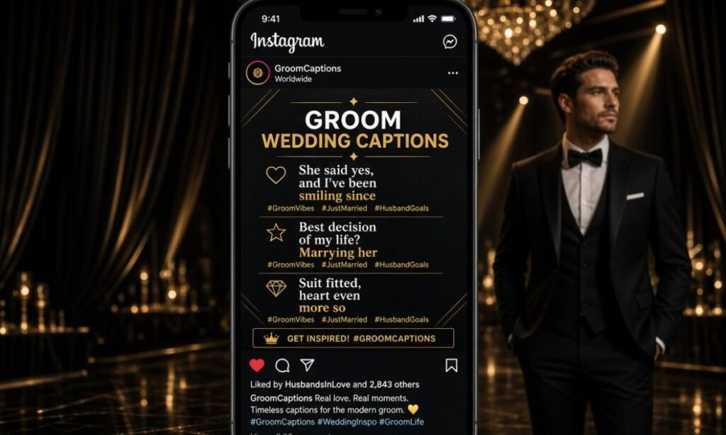 Groom Wedding Captions